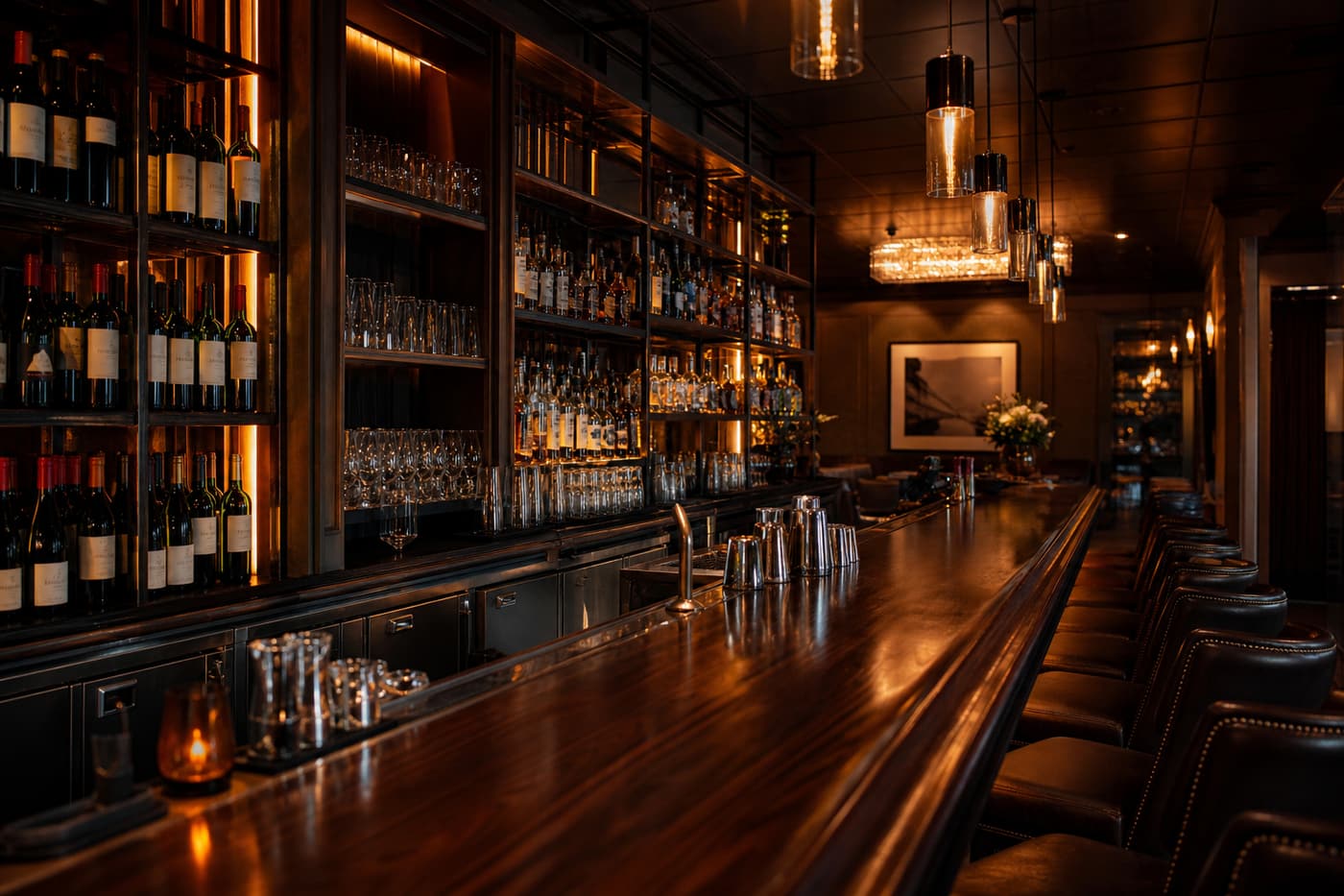 Bar with Georgia spirits and wine