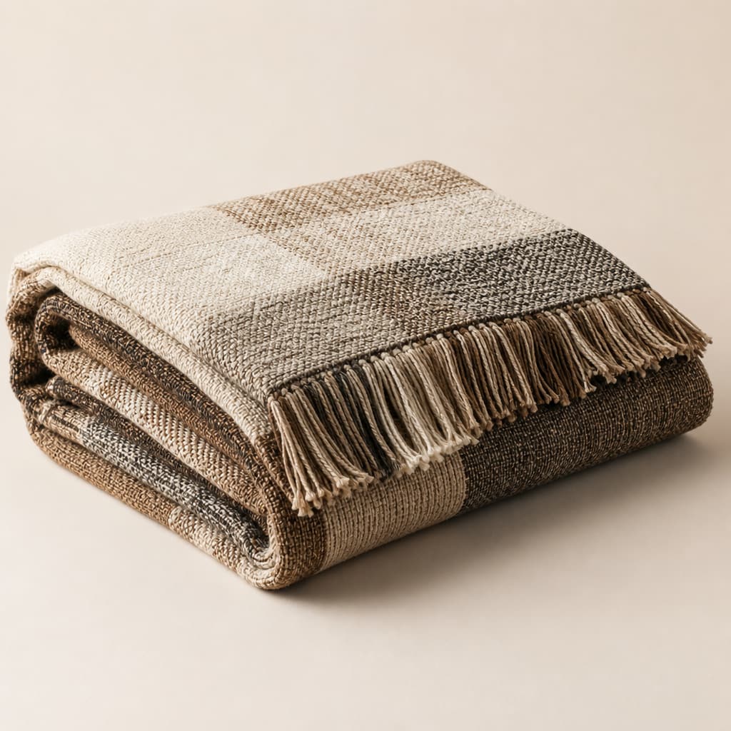 Handwoven throw blanket